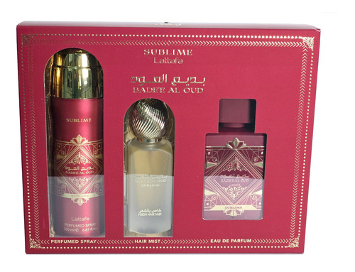 Conjunto De Perfumes Lattafa Bade"e Al Oud Sublime Para Homens, 3 Unidades