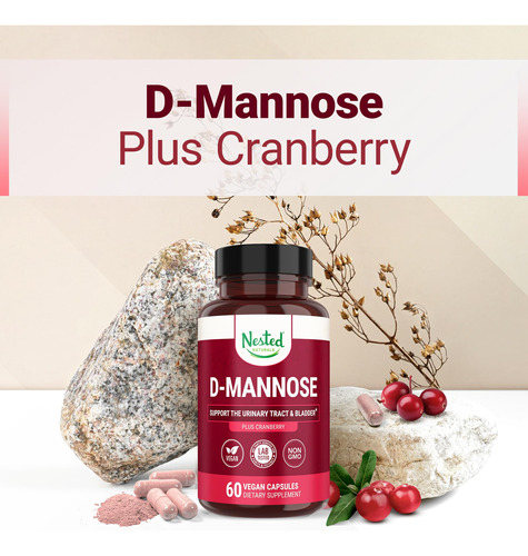 Suplemento Nested Naturals D-manose 500 Mg Com Cranberry E - Imagem 2