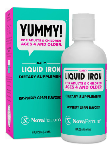 Suplemento Líquido De Ferro Novaferrum Yummy 473ml Kids 4+