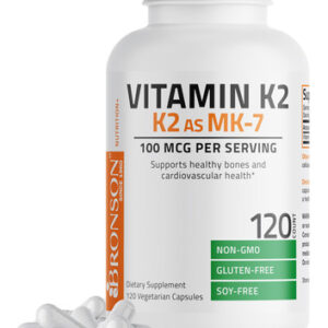 Suplemento Bronson Vitamina K2 Mk-7 Menaquinona 100mcg 120 C