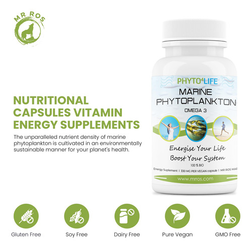 Suplementos Mr. Ros Marine Phytoplankton Energy 90 Cápsulas - Imagem 3