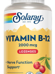 Pastilhas De Cereja Solaray 2000mcg De Vitamina B-12, Sem Aç