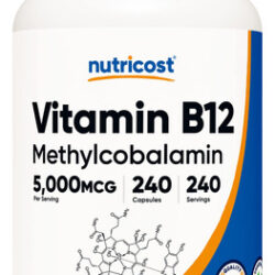 Suplemento De Vitamina B12 Nutricost 5000mcg 240 Cápsulas