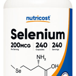 Suplemento Nutricost Selenium 200mcg 240 Cápsulas Vegetarian