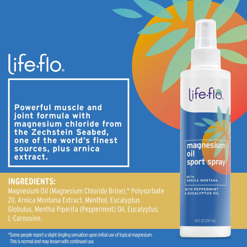 Spray Esportivo De Óleo De Magnésio Life-flo 240 Ml Com Arni - Imagem 2