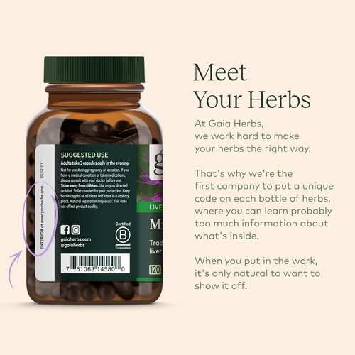 Gaia Herbs Milk Thistle - Suplemento De Fígado E Suporte De - Imagem 7