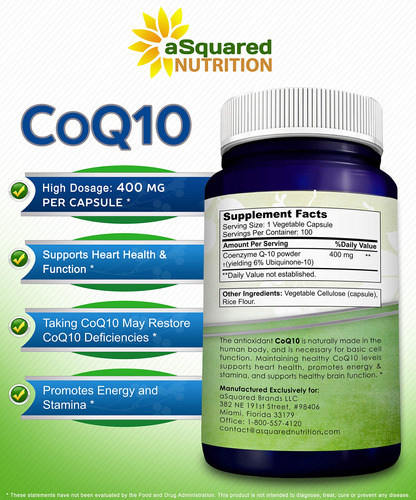 Suplemento De Coenzima Q10 De Squared Nutrition, 400 Mg, Pot - Imagem 5
