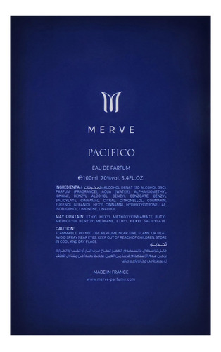 Perfume Merve Pacifico Para Homens Eau De Parfum 100ml - Imagem 7