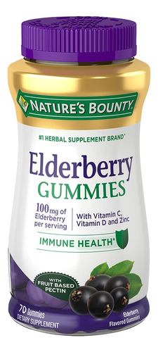 Suplemento Nature's Bounty Elderberry Gummies 70 Gomas