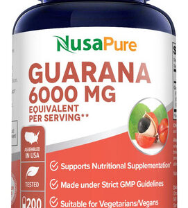 Suplemento Extrato De Guaraná Nusapure 6000mg 200 Cápsulas