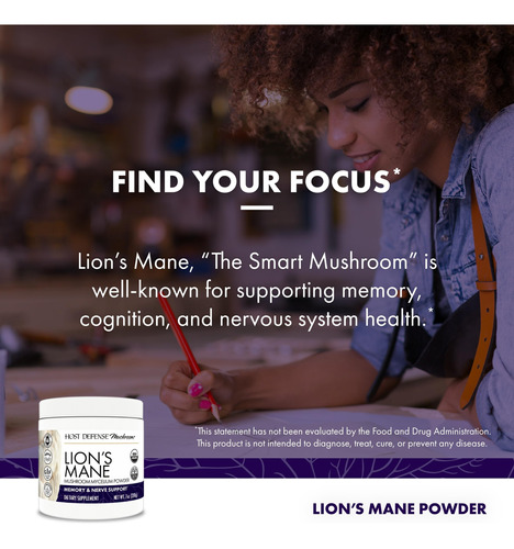 Suplemento Em Pó Host Defense Lion"s Mane, 100 Ml, 66 Unidad - Imagem 4