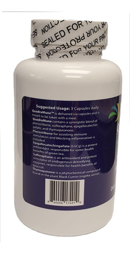 Suplemento Dietético Quadramune Immune Support Com Pterostil - Imagem 3