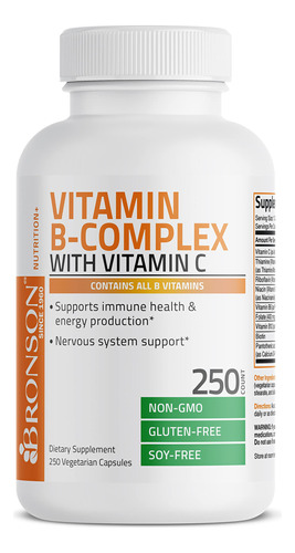 Suplemento Do Complexo De Vitamina B Bronson Com Vitamina C - Imagem 6