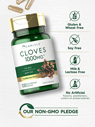 Suplemento Carlyle Cloves 1000 Mg 100 Cápsulas De Glúten Não - Imagem 4