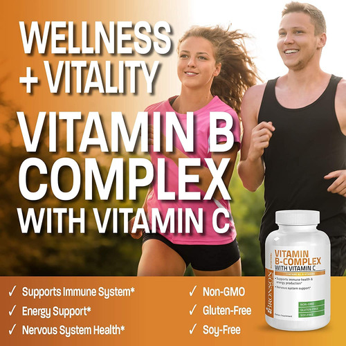 Suplemento Do Complexo De Vitamina B Bronson Com Vitamina C - Imagem 3
