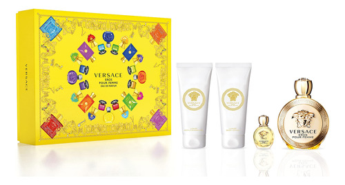 Conjunto De Presente Perfume Versace Eros Pour Femme, 4 Peça