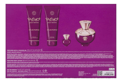 Conjunto De Perfumes Versace Dylan Purple Eau De Parfum 100m - Imagem 2