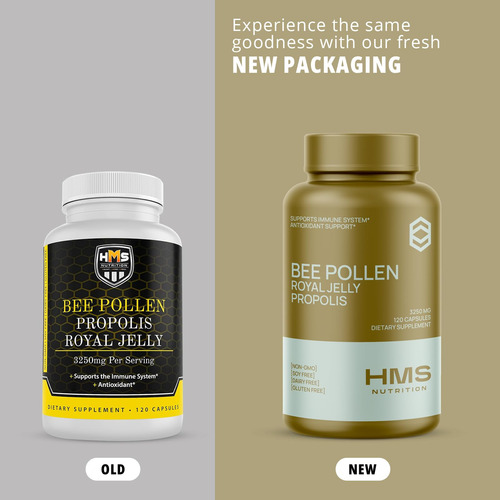 Suplemento De Pólen De Abelha Hms Nutrition Com Própolis E G - Imagem 6