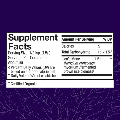 Suplemento Em Pó Host Defense Lion"s Mane, 100 Ml, 66 Unidad - Imagem 3
