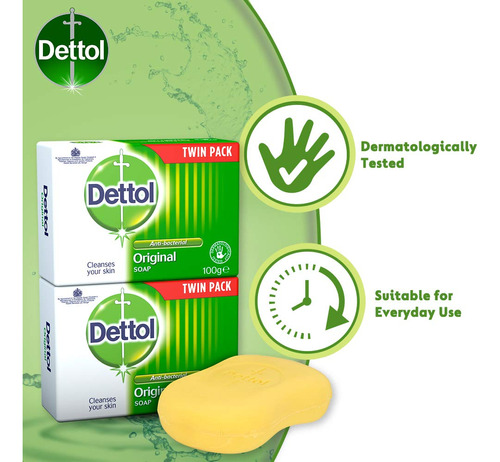 Pacote Duplo De 100 G De Sabão Dettol Antibacteriano Origina - Imagem 3