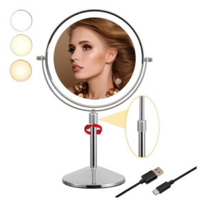Espelho De Maquiagem Tushengtu 8 Com Luzes E Led De Ampliaç