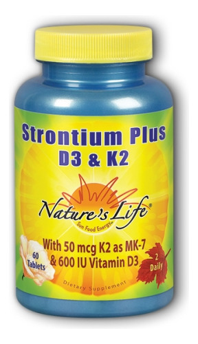 Strontium Plus D&k 60 Comprimidos Da Nature's Life