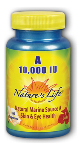 Vitamin A 10,000 Iu 100 Caps By Nature's Life