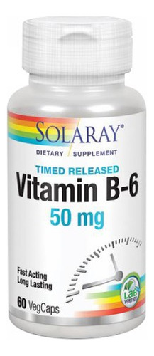 Vitamina B-6 50 Mg 60 Cápsulas Da Solaray