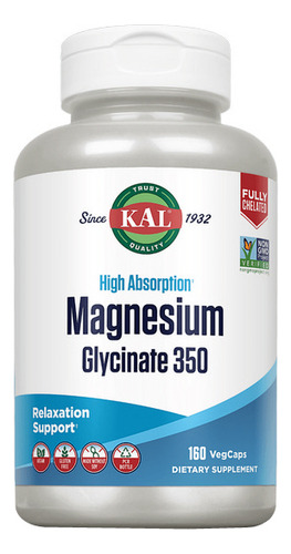 Magnesium Glycinate 350 Mg 160 Count By Kal