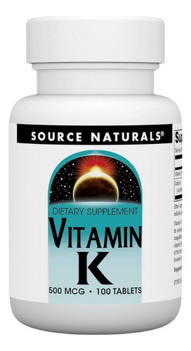 Vitamin K 500 Mcg 100 Tabs By Source Naturals