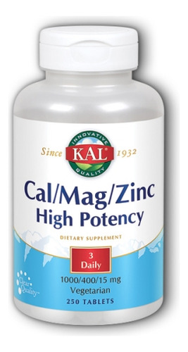 Cal/mag/zinc De Alta Potência 250 Comprimidos Da Kal