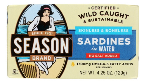 Sardine Nsa Skls & Bnls W 4,25 Onças (caixa Com 12) Da Seaso