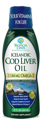 Fígado De Bacalhau 16 Onças Da Tropical Oasis