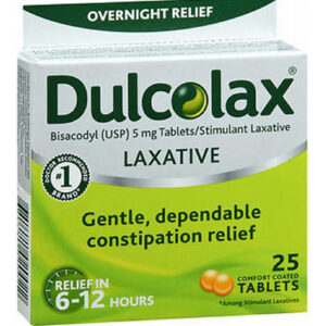 Laxative Tablets Relieves Constipation 25 Tabs By Dulcolax