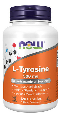 L-tirosina 500 Mg 120 Cápsulas Da Now Foods