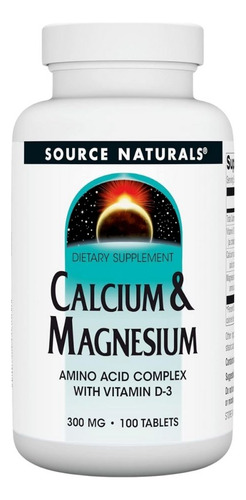 Calcium And Magnesium 300 Mg 100 Tabs By Source Naturals