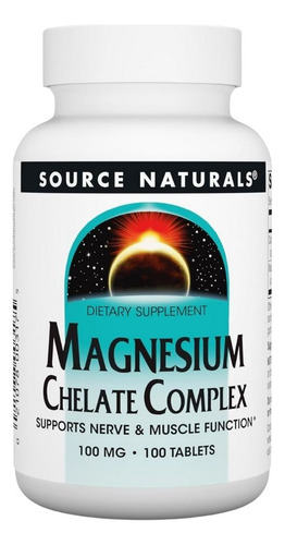 Magnesium Chelate 100 Mg 100 Tabs By Source Naturals
