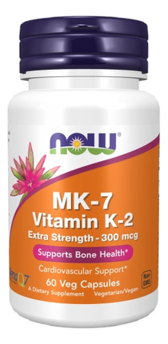 Vitamina K-2 Mk-7 60 Cápsulas Vegetais Da Now Foods