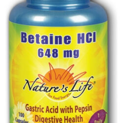 Betaína Hcl 648 Mg 100 Cápsulas Da Nature's Life