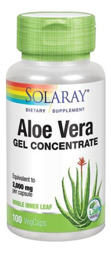 Concentrado Em Gel De Aloe Vera 100 Cápsulas Da Solaray