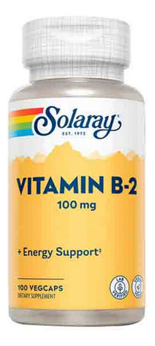 Vitamina B-2 100 Mg 100 Cápsulas Da Solaray