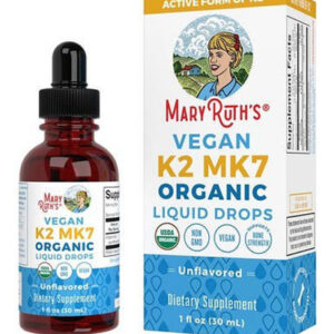 Gotas Líquidas Orgânicas Veganas K2 (mk7) Sem Sabor, 1 Onça,