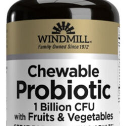 Probiótico Mastigável De 100 Comprimidos Da Windmill Health