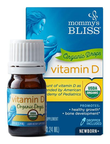 Gotas Orgânicas De Vitamina D De 0,11 Onças Da Mommys Bliss