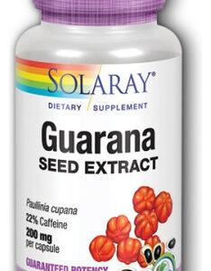 Extrato De Semente De Guaraná 200 Mg 60 Cápsulas Da Solaray