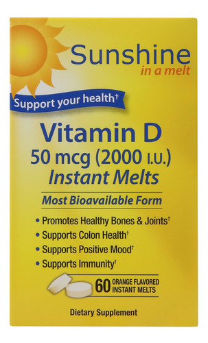 Sunshine Vitamin D 2000 Ui 60 Unidades Da Sunshine Vitamin D
