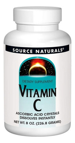 Cristais De Ácido Ascórbico De 8 Onças Da Source Naturals