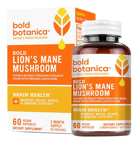 Bold Lion's Mane Mushroom 60 Caps By Bold Botanica