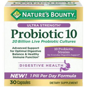 Ultra Strength Probiotic 10 30 Caps By Nature&quots Bounty