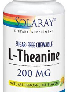 L-teanina 200 Mg De Lima-limão 30 Mastigáveis Da Solaray